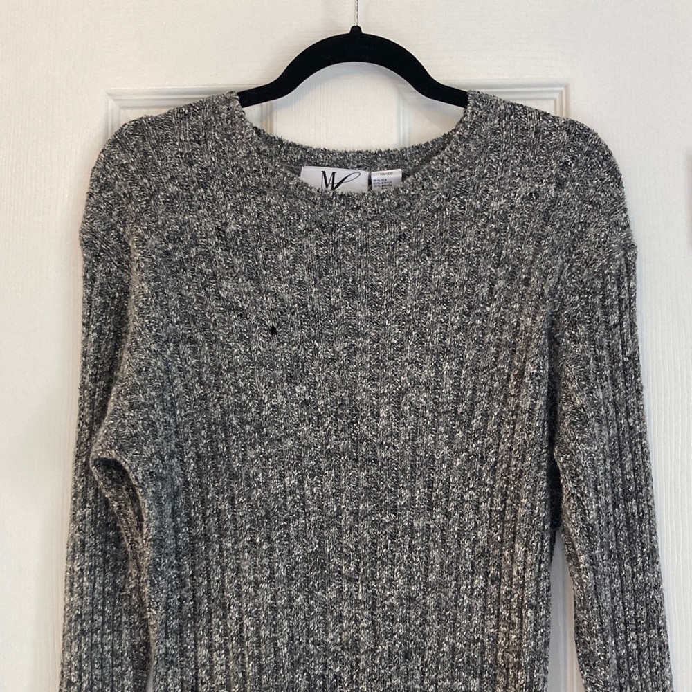 Vintage Long Sleeve Gray Knit Dress